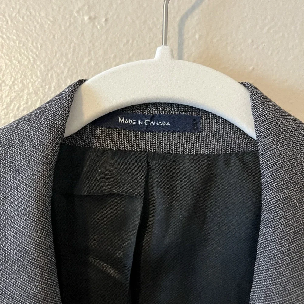 Men's Ralph Lauren Blazer Sport Coat Sz 44R Black Wool Grey Carter Workwear - Picture 4 of 8
